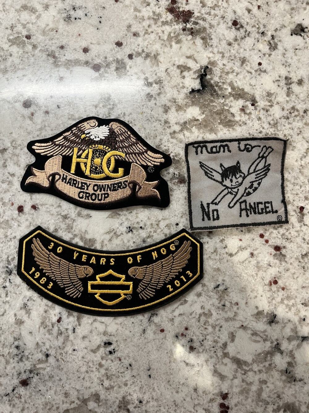 Lot Of 3 Vintage Harley Davidson Patches HOG Harley Owners Group No Angel Biker